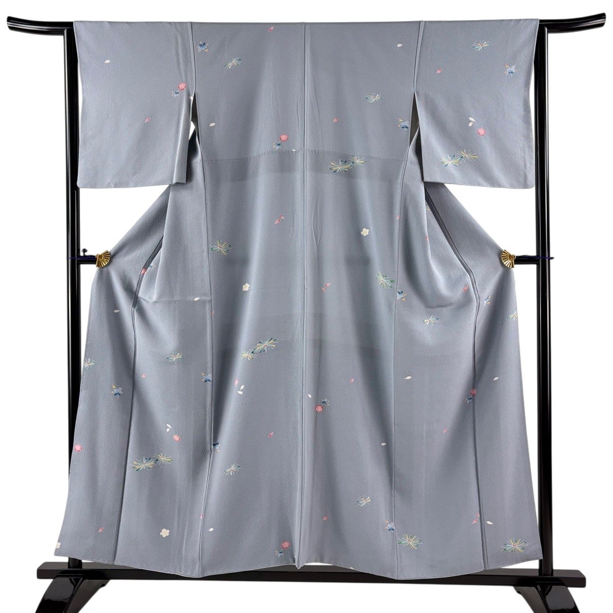 美品】 小紋 身丈168.5cm 裄丈68.5cm L 袷 ますいわ屋 うさぎ 桜 縮緬