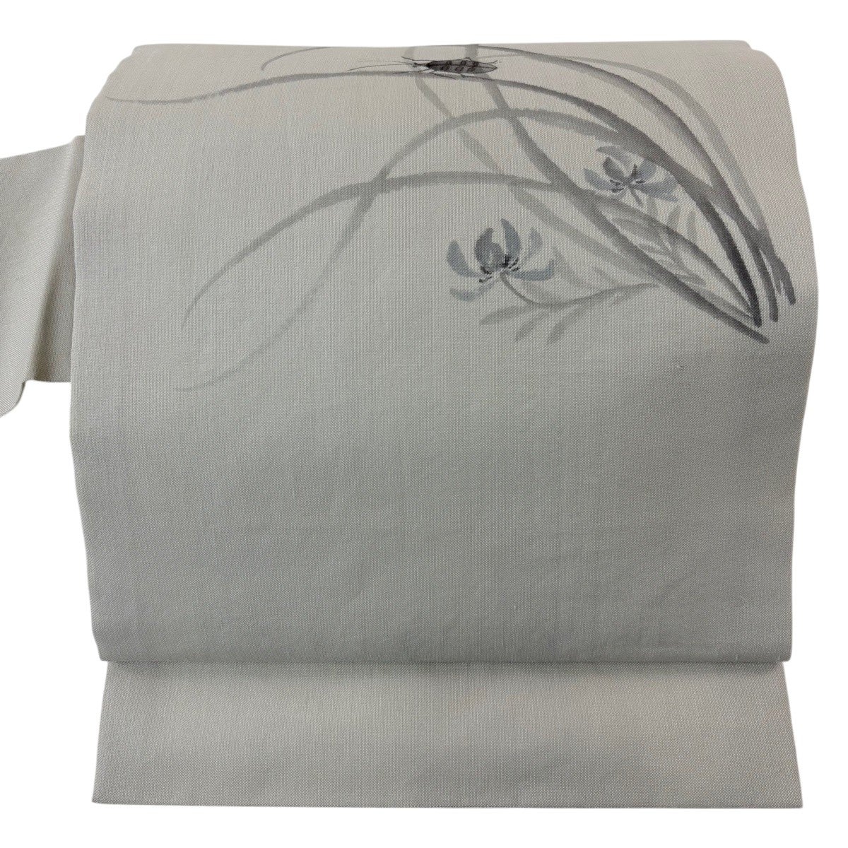 30%OFF 名古屋帯 秀品 落款あり 夏帯 紬地 昆虫 草花 ベージュ 正絹