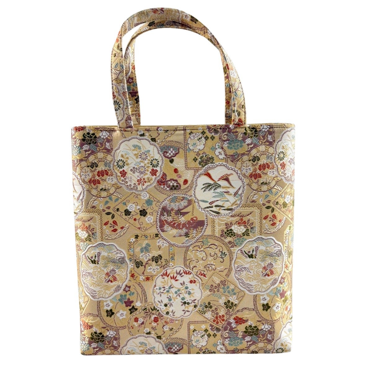 美品】和装バッグ 優品 フォーマル 草花 金彩 ラメ 赤 和装小物｜中古
