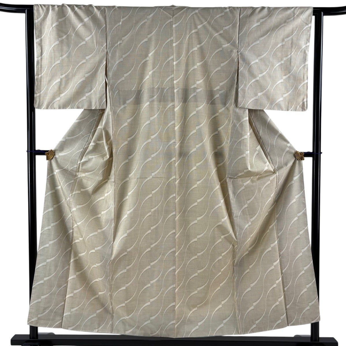 美品】 大島紬 身丈162.5cm 裄丈62.5cm S 袷 純泥染 証紙あり 幾何学