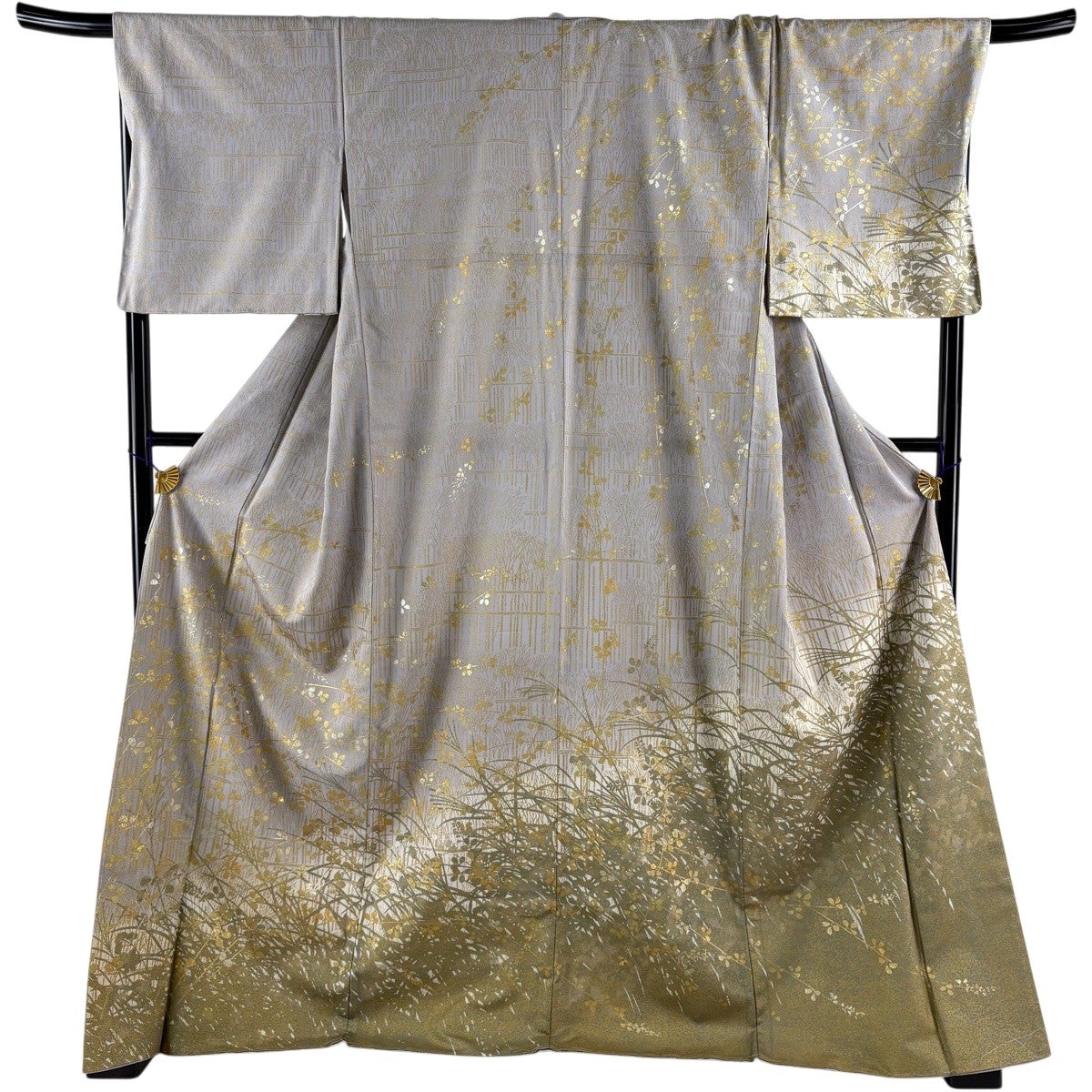 美品】 訪問着 身丈173.5cm 裄丈67.5cm L 袷 甲斐泰造 落款あり 蝶