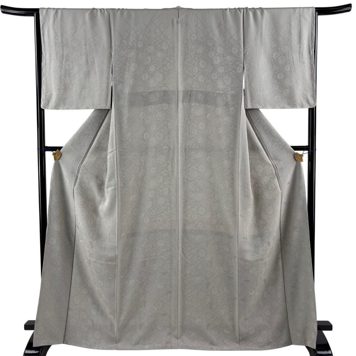 美品】 色無地 身丈166.5cm 裄丈67.5cm L 袷 北出与三郎 落款あり 地紋