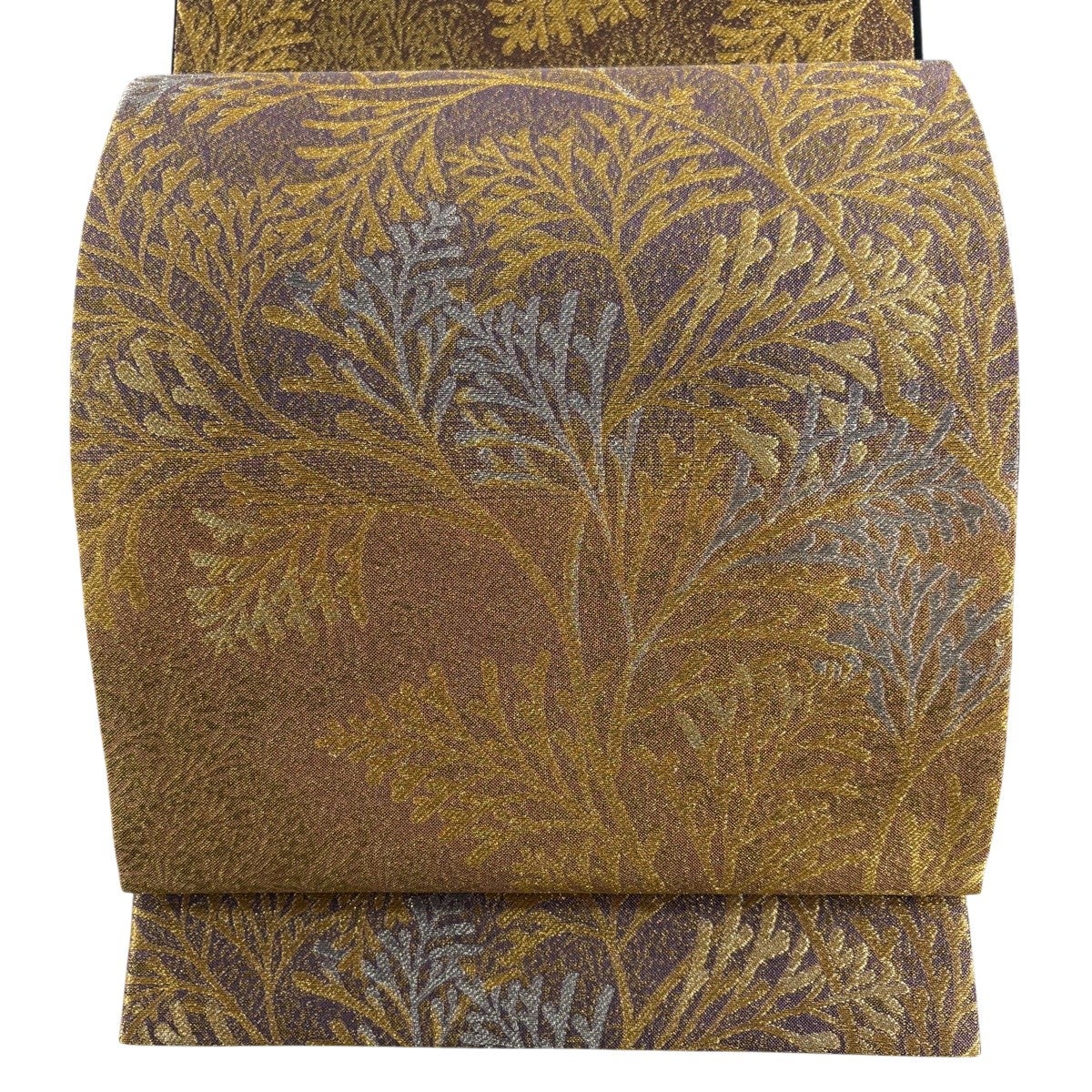 袋帯 秀品 関西仕立て 華文 花鳥 金銀糸 箔 クリーム 六通 正絹｜中古