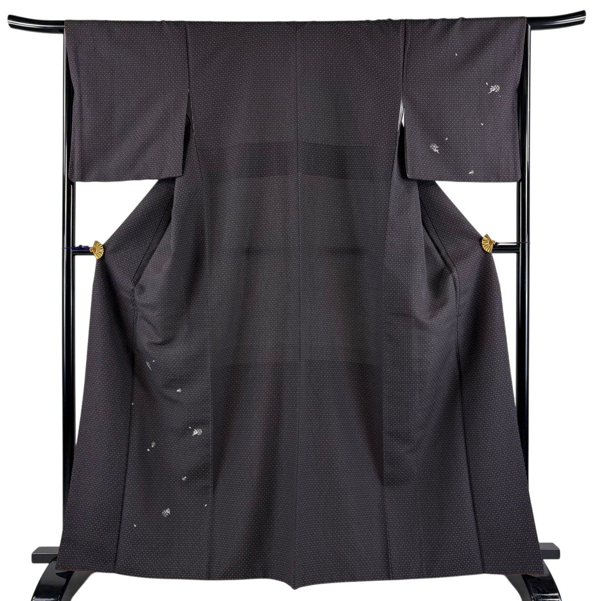 20%OFF 付下げ 身丈164.5cm 裄丈66.5cm M 袷 うさぎ 月 螺鈿箔 茶紫
