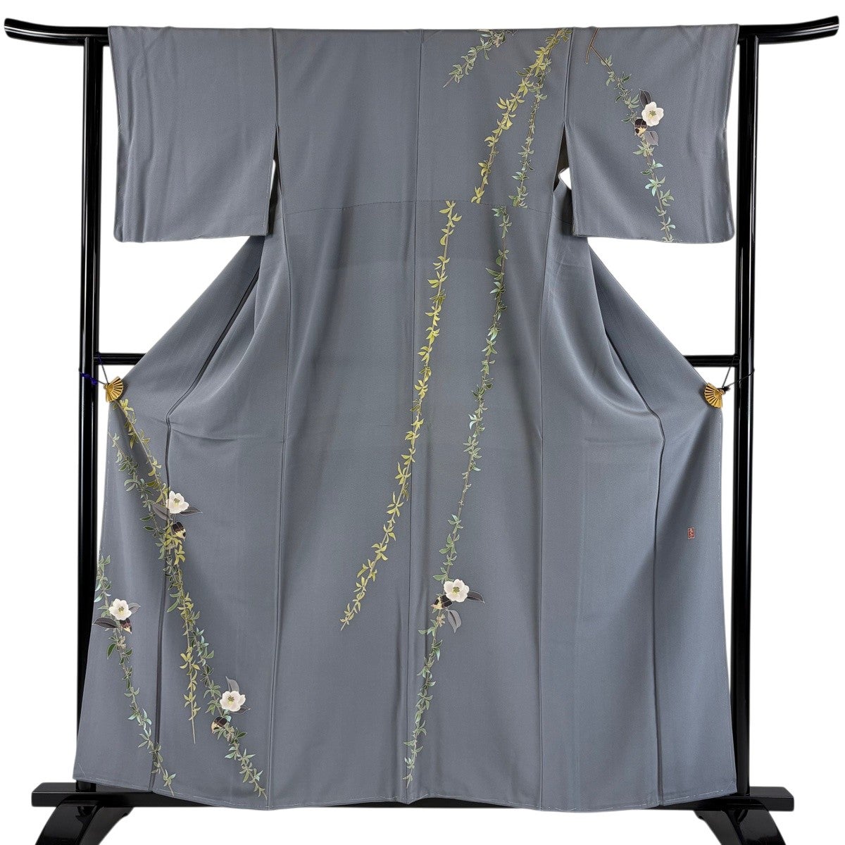 美品】 訪問着 身丈155.5cm 裄丈62.5cm S 袷 人間国宝 福田喜重 落款