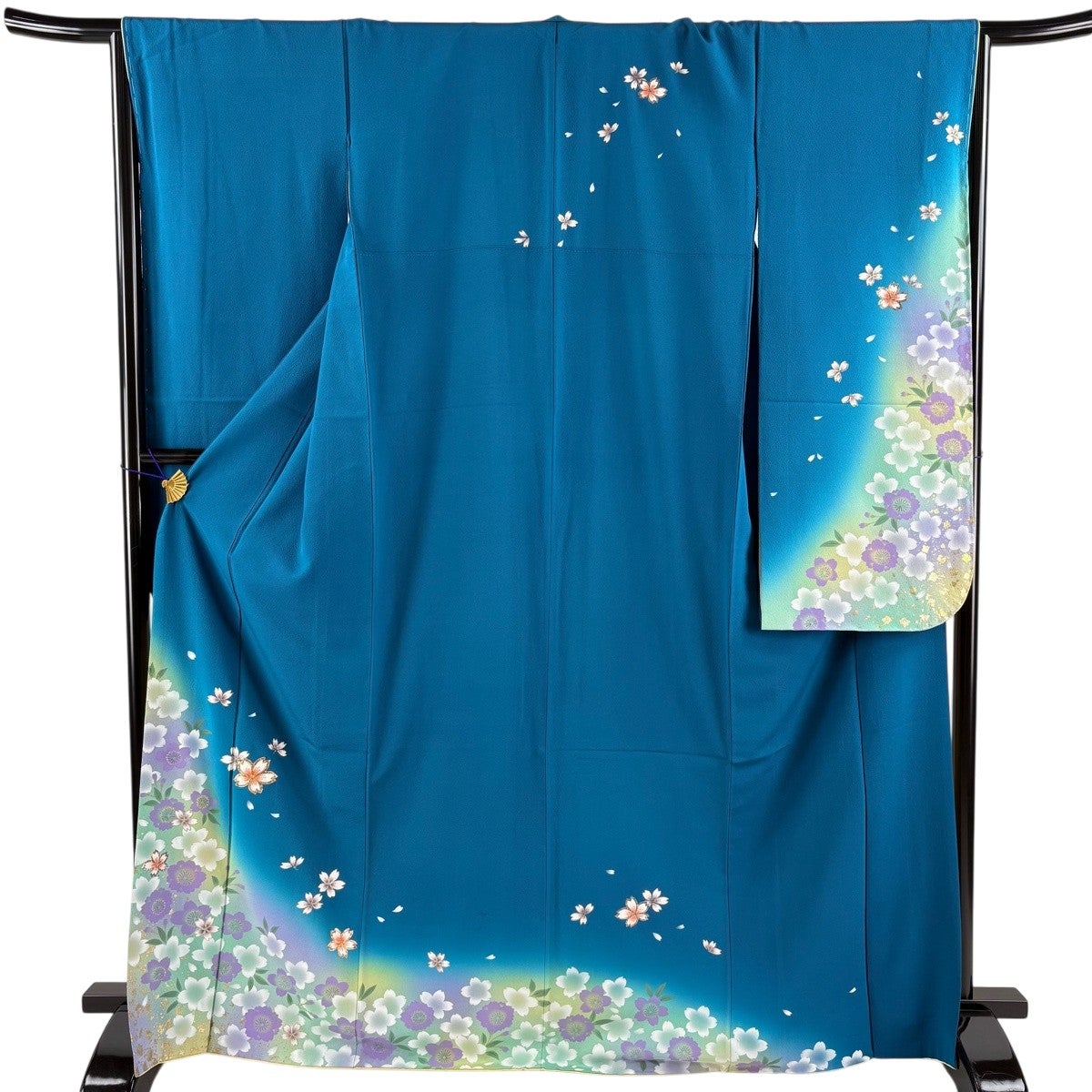 美品】 振袖 身丈159cm 裄丈66.5cm M 袷 袋帯フルセット 桜 花びら