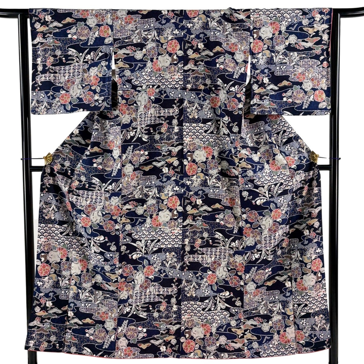 美品】 袋帯 秀品 辻が花柄 金彩 赤茶 お太鼓柄 正絹｜中古・古着
