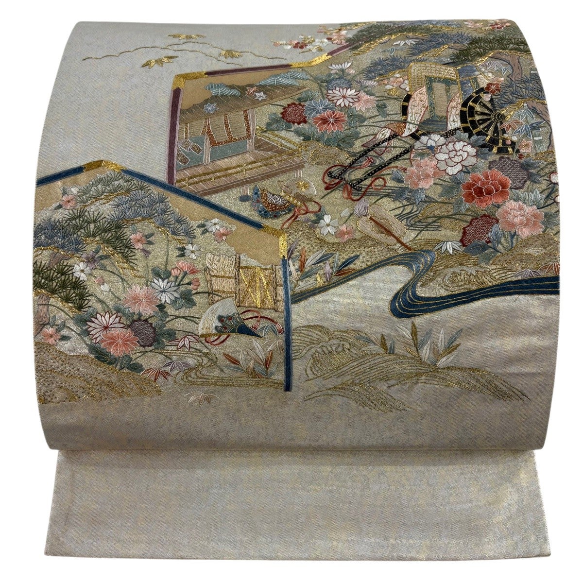 特選 蒋雪英 桜吹雪 刺繍 銀通し 青褐色 袋帯 A768-14 【中古】 楽天市場】蒋雪英 しょうせつえい工房謹製 白ゆり柄 中国蘇州刺繍 高級