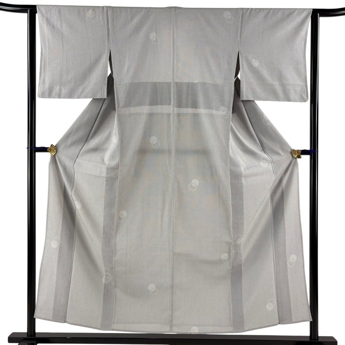 紬 身丈153cm 裄丈60.5cm 正絹 逸品 【中古】 紬 身丈165.5cm 裄丈66cm M 袷 志村ふくみ 段縞 茜色 正絹 逸品｜中古