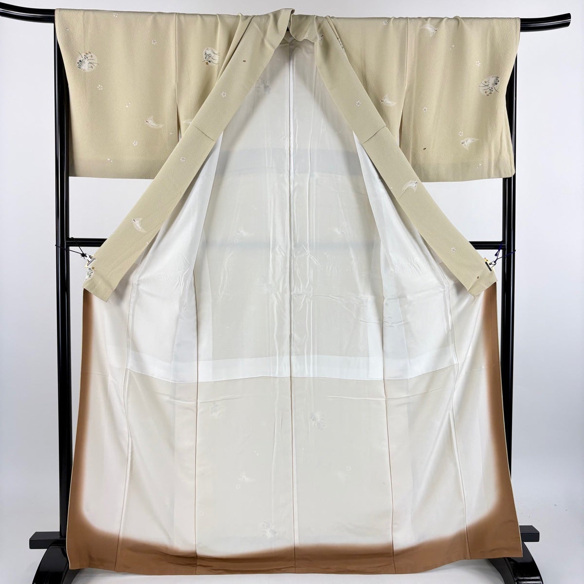 美品】 小紋 身丈168.5cm 裄丈68.5cm L 袷 ますいわ屋 うさぎ 桜 縮緬