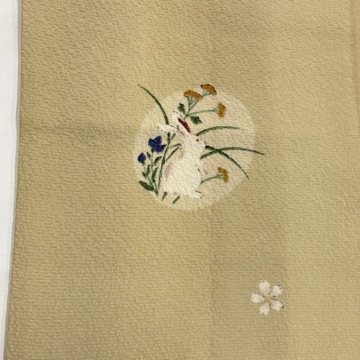 美品】 小紋 身丈168.5cm 裄丈68.5cm L 袷 ますいわ屋 うさぎ 桜 縮緬