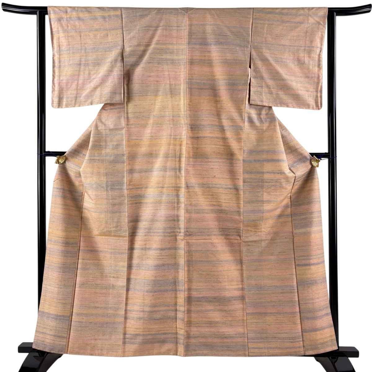 紬 美品 逸品 身丈170cm 裄丈67cm 正絹 【中古】 紬 身丈158cm 裄丈62cm S 袷 格子 薄オレンジ 正絹 秀品｜中古・古着