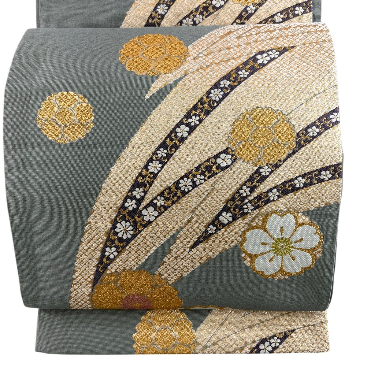 美品】 袋帯 名品 落款あり 鳳凰 花唐草 金糸 箔 赤茶 六通 正絹｜中古