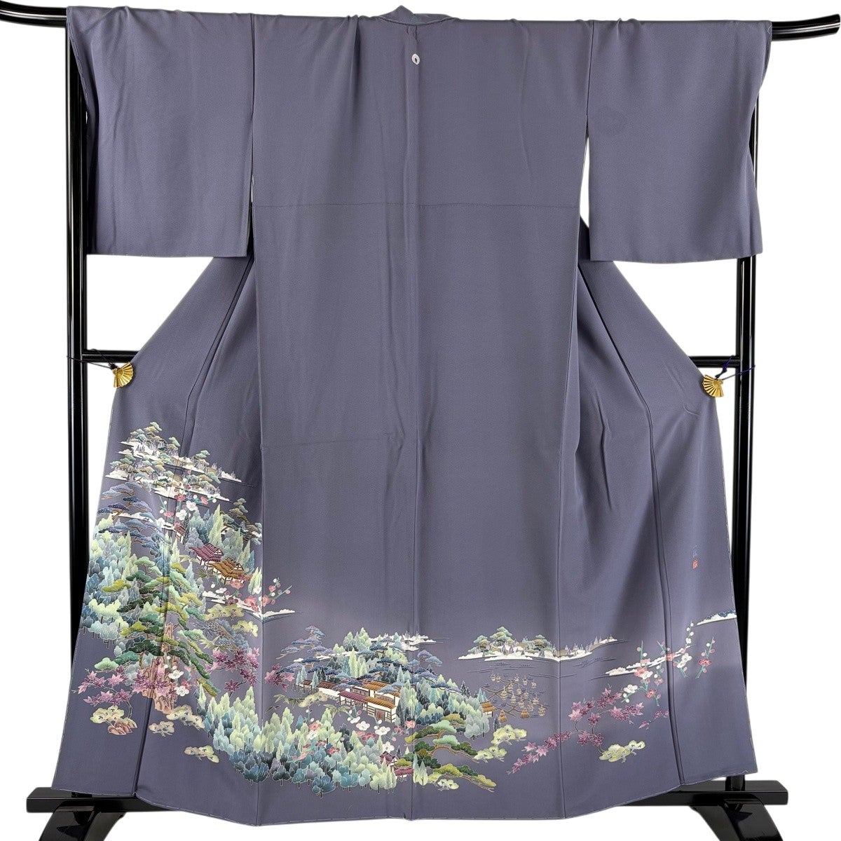 30%OFF 色留袖 身丈159cm 裄丈70.5cm L 袷 寺西一絋 落款あり 家屋