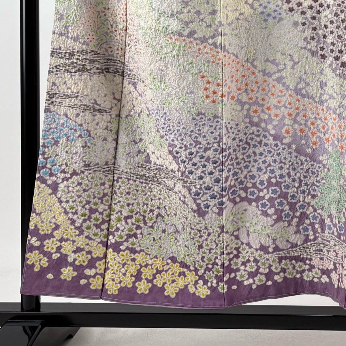 最終価格】 70%OFF 訪問着 身丈156cm 裄丈66cm M 袷 草花 銀通し 金糸