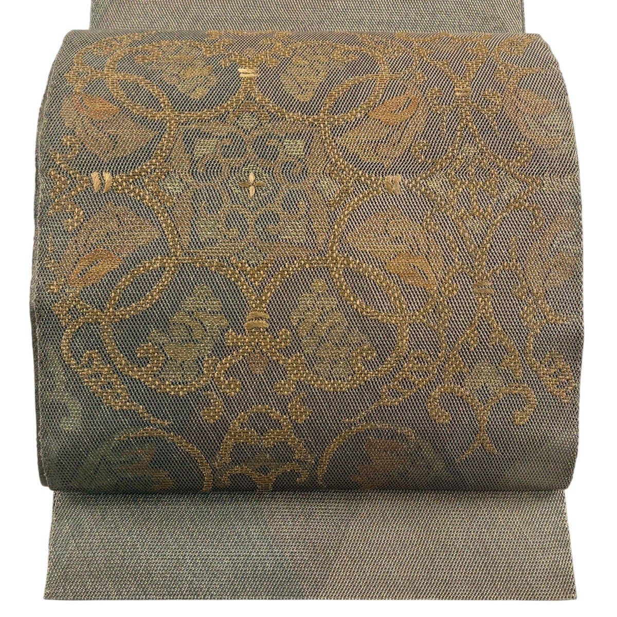 袋帯 名品 鳳凰 華文 螺鈿 金彩 金色 お太鼓柄 正絹｜中古・古着