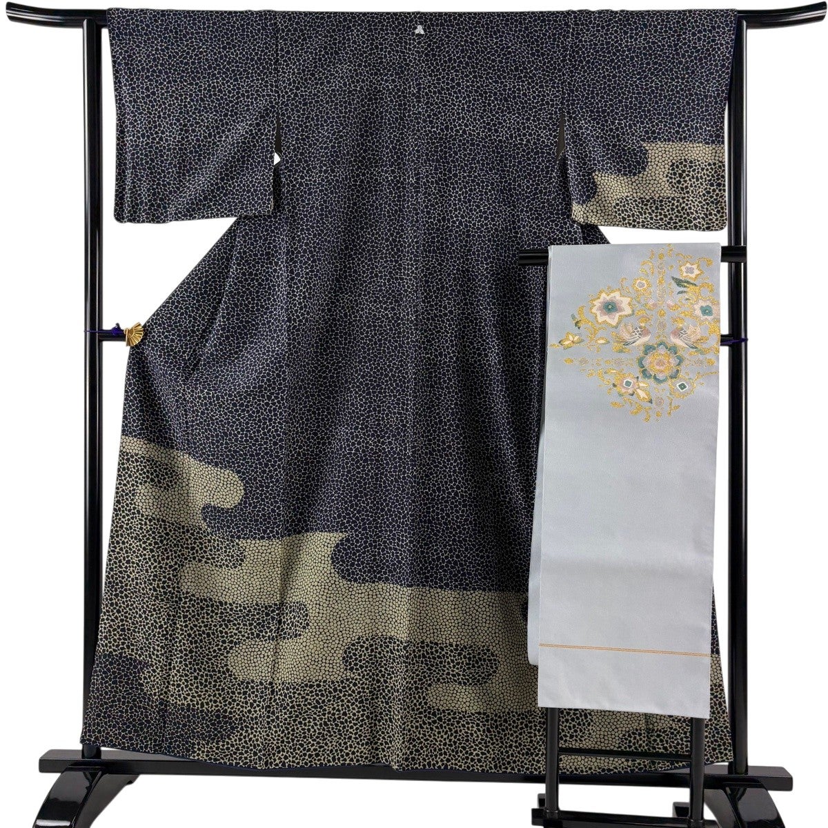 美品】 付下げ 身丈157cm 裄丈63.5cm S 袷 名古屋帯セット ヱ霞 幾何学