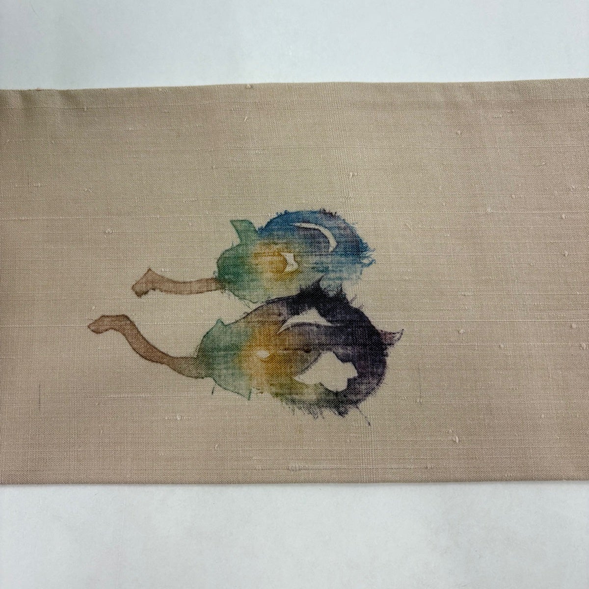 名古屋帯 秀品 紬地 生り物 ぼかし 薄小豆 正絹｜中古・古着