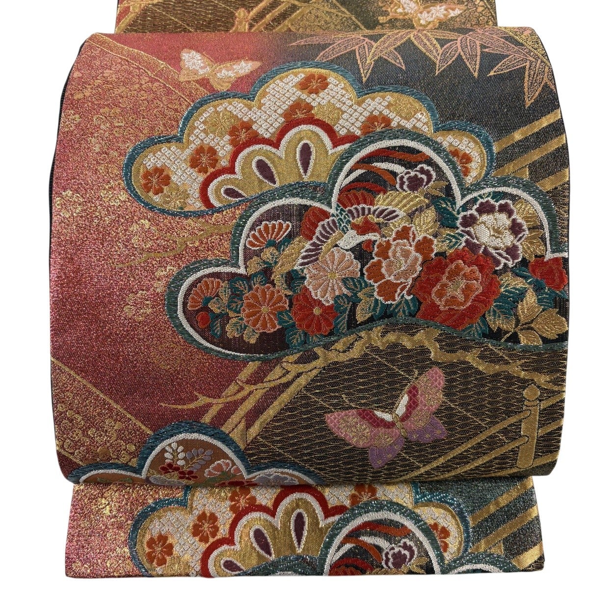 P3808 ○高級 正絹 唐織 六通 袋帯 華文 花文 - メルカリ 専用ページ