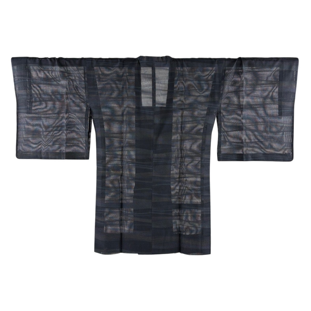 美品】 道行 身丈83.5cm 裄丈64cm M 和装コート 角衿 幾何学 ぼかし