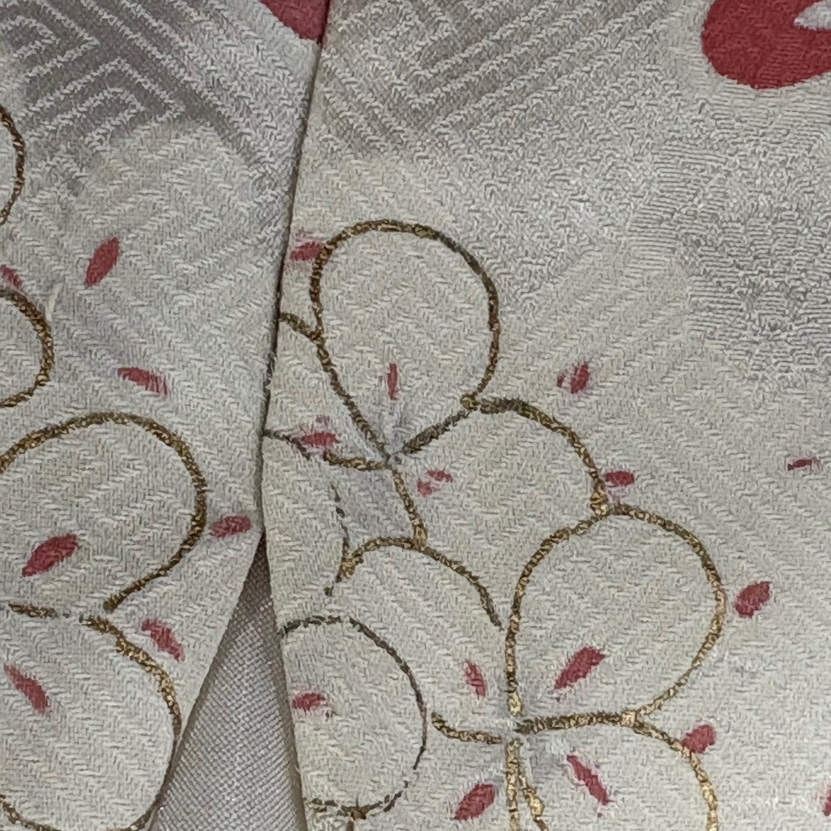 訪問着 身丈167.5cm 裄丈67.5cm L 袷 草花 金彩 染分け 黒灰 正絹 秀品