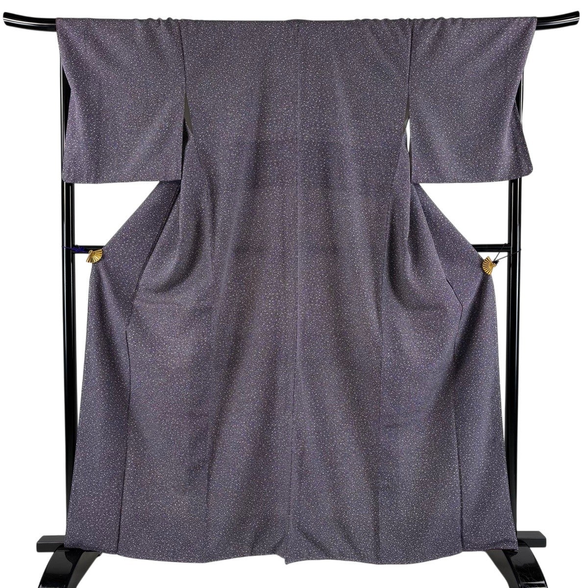 美品】 小紋 身丈162.5cm 裄丈70cm L 袷 幾何学 紫 正絹 秀品｜中古