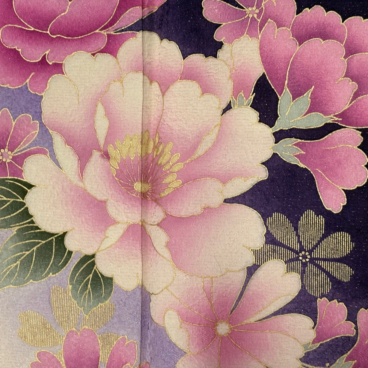 【美品】 振袖 身丈160.5cm 裄丈64.5cm 正絹 名品 【中古】 振袖 身丈160.5cm 裄丈66.5cm M 袷 扇面 御所車 金糸 金彩 朱色 正絹