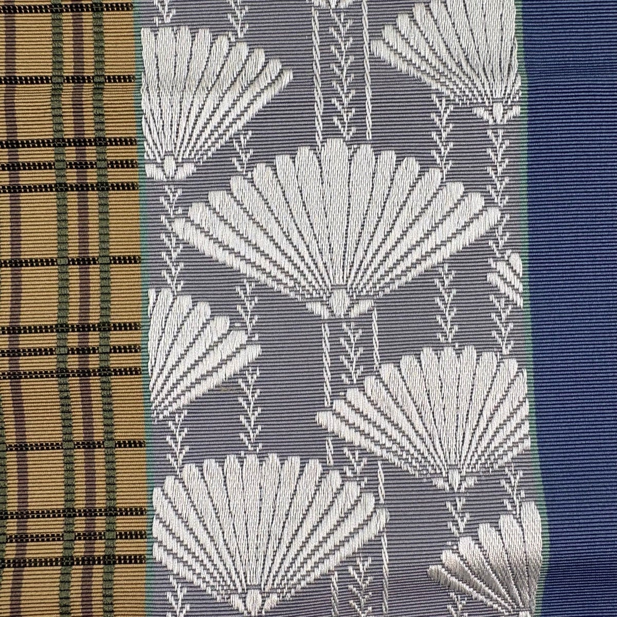 名古屋帯 優品 八寸名古屋帯 松葉仕立て 若松 青紫 正絹｜中古・古着