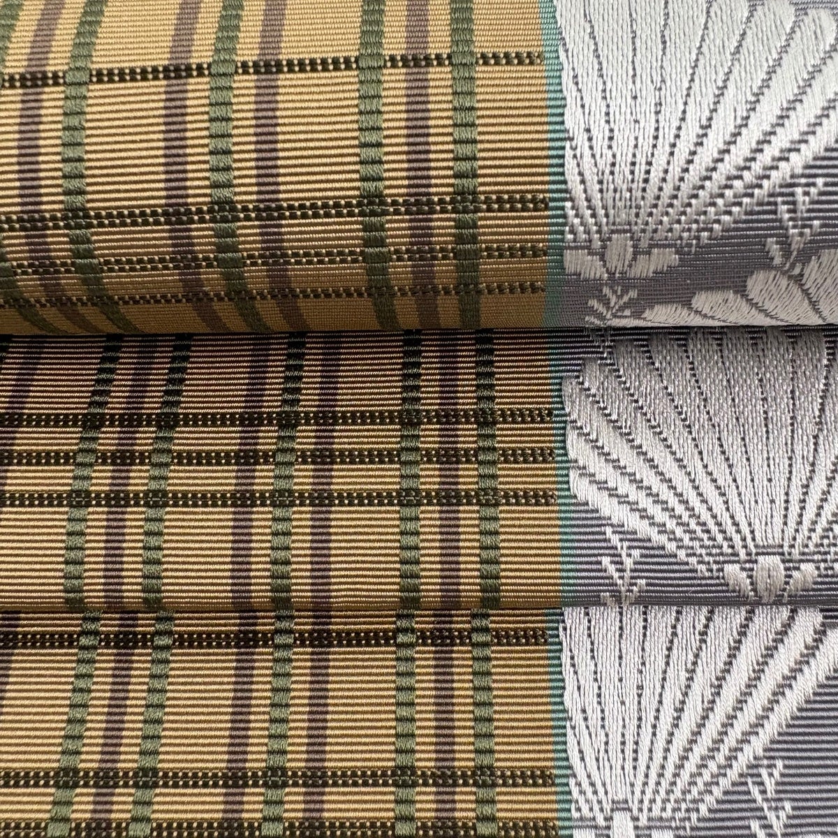 名古屋帯 優品 八寸名古屋帯 松葉仕立て 若松 青紫 正絹｜中古・古着