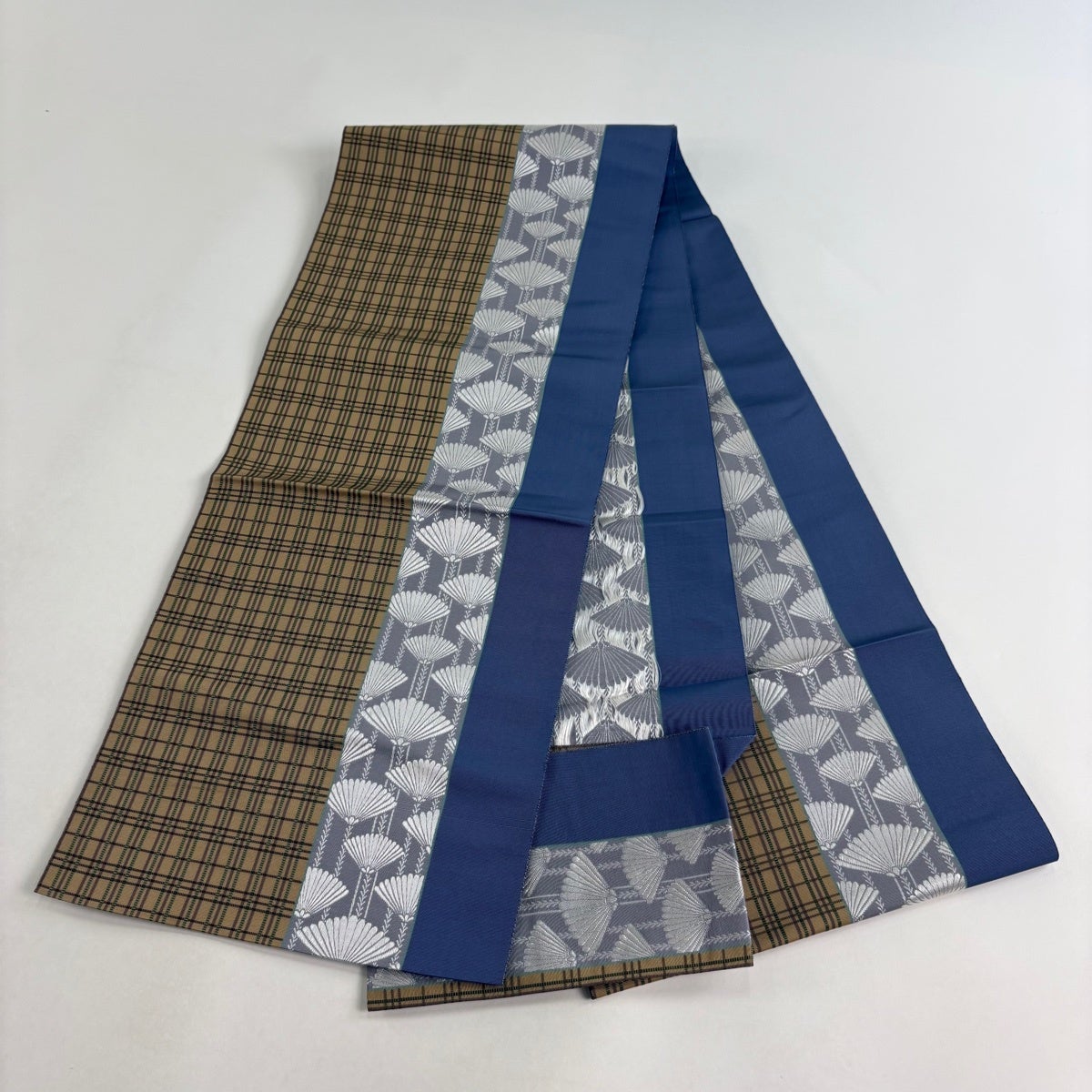 名古屋帯 優品 八寸名古屋帯 松葉仕立て 若松 青紫 正絹｜中古・古着