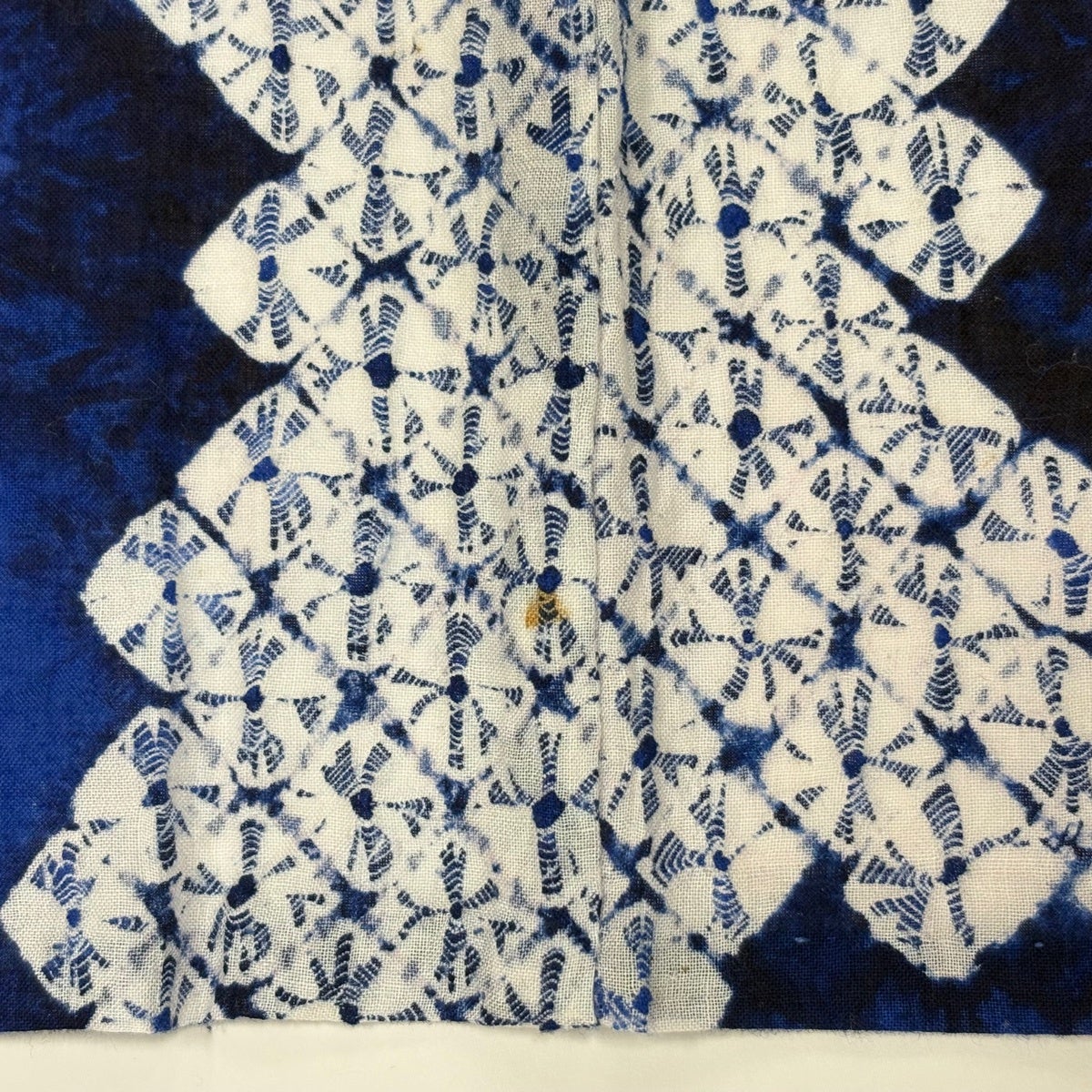 浴衣 身丈151cm 裄丈62cm S 絞り浴衣 花 扇 青 綿 名品｜中古・古着