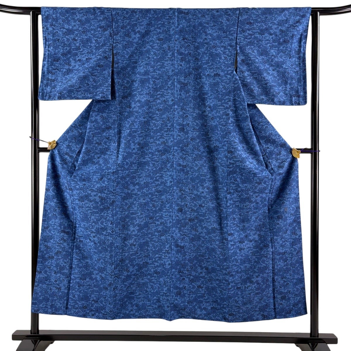 美品】 小紋 身丈151cm 裄丈62.5cm S 袷 紬地 角田智造 落款あり