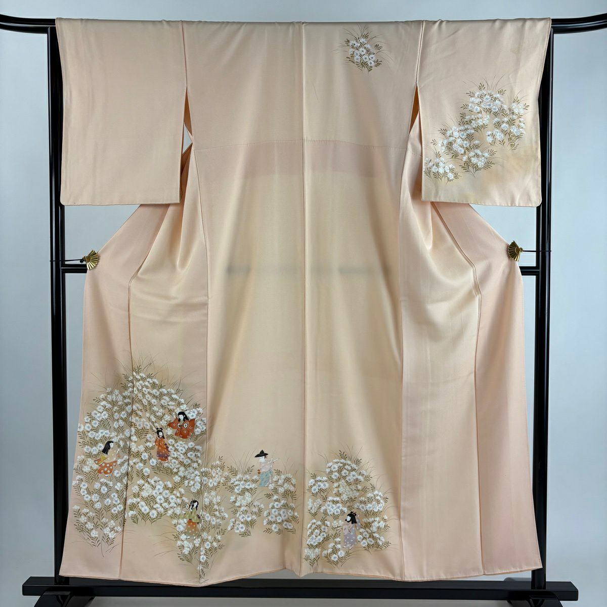 袋帯 秀品 鳥 花唐草 刺繍 金銀彩 オレンジ お太鼓柄 正絹｜中古・古着