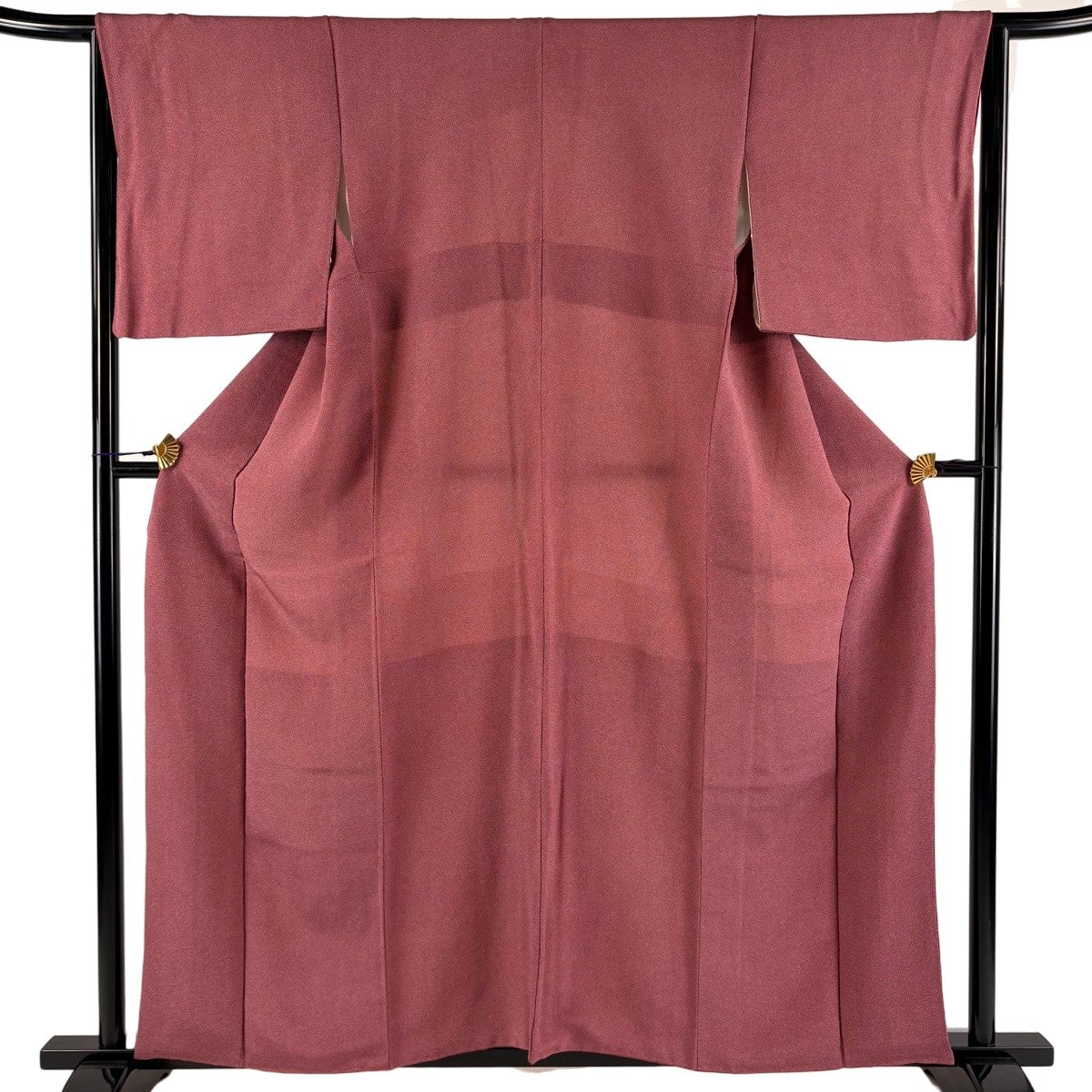江戸小紋 身丈156cm 裄丈62.5cm 正絹 逸品 【中古】 美品】 江戸小紋 身丈158.5cm 裄丈65cm M 袷 鮫 本草木染 赤紫 正絹