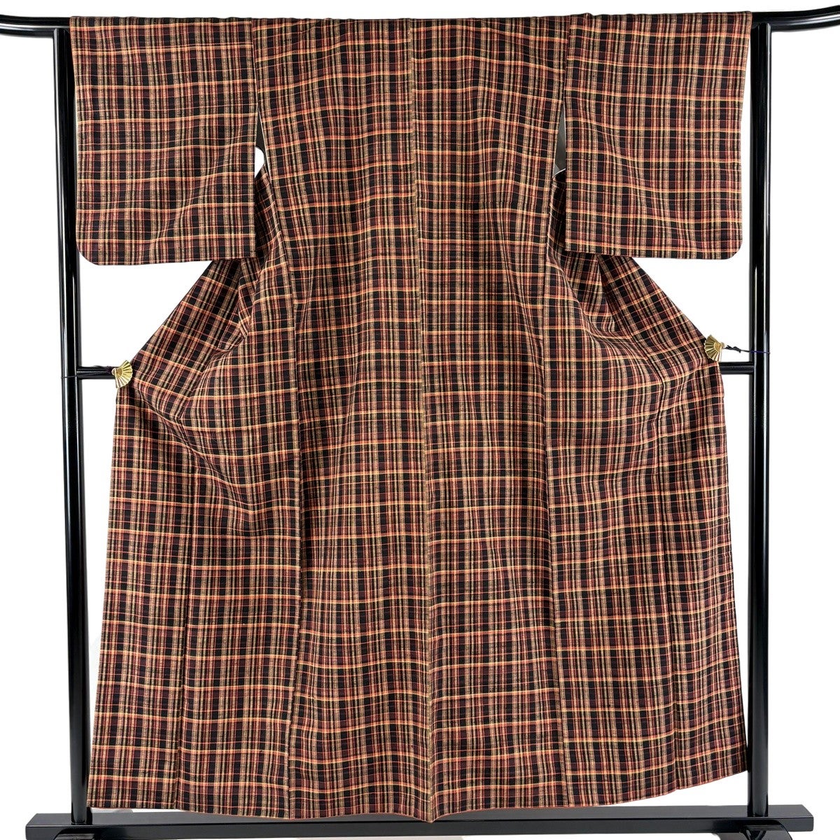 大島紬 美品 逸品 身丈166.5cm 裄丈65cm 正絹 【中古】 大島紬 身丈165cm 裄丈69.5cm L 袷 都喜ヱ門 証紙あり 葡萄 灰紫 正絹