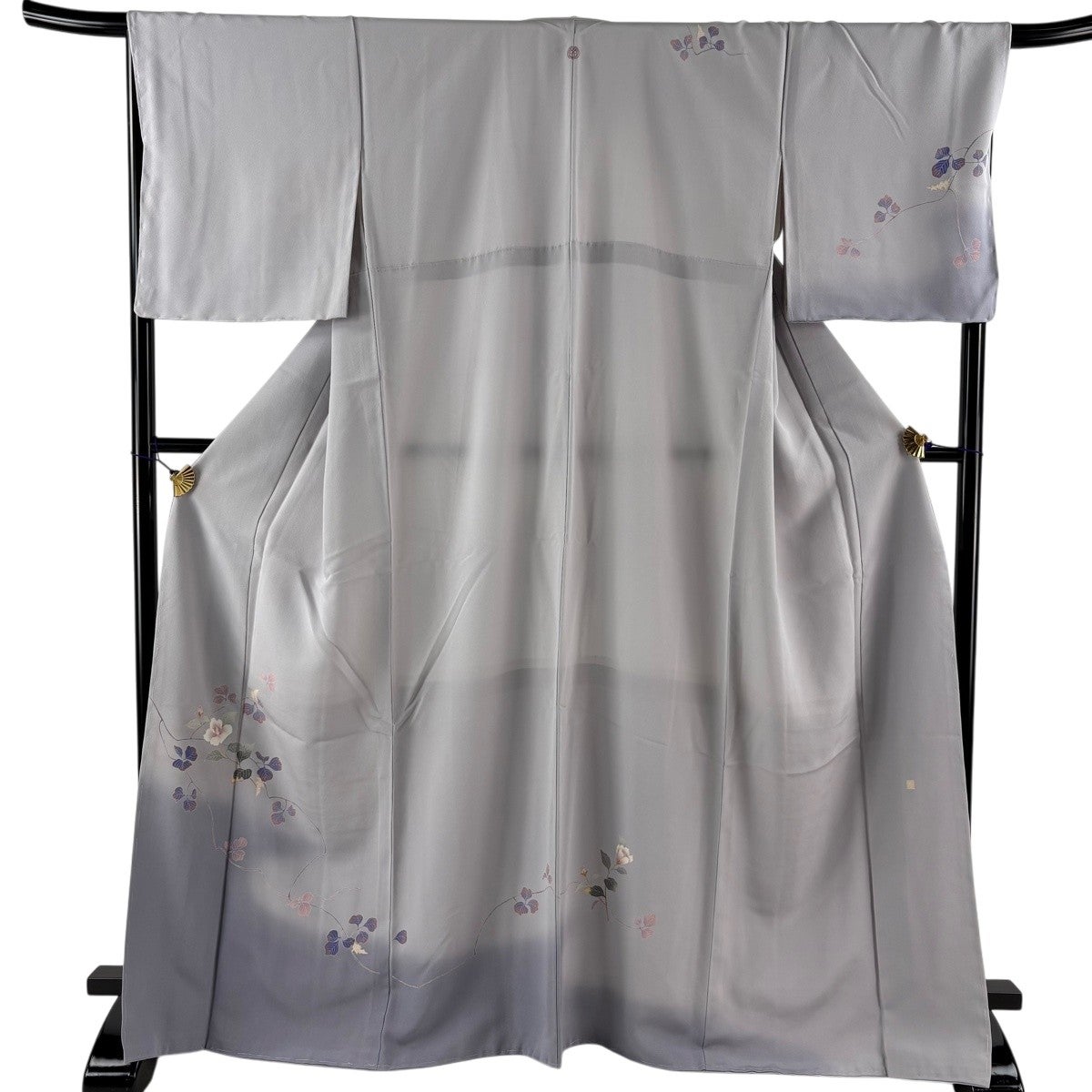 訪問着 身丈167.5cm 裄丈68.5cm L 袷 落款あり 椿 菊 染め分け ぼかし