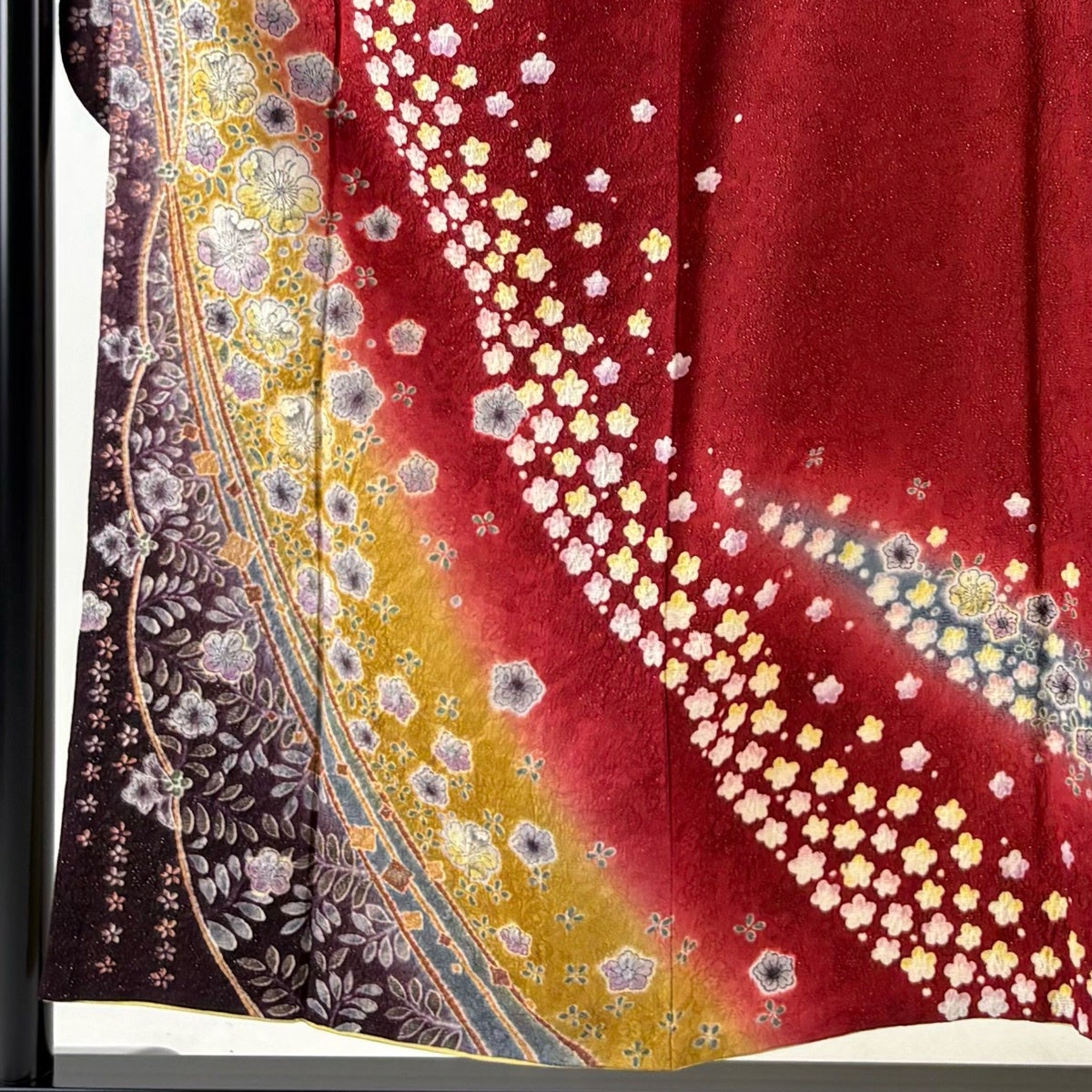 振袖 身丈153.5cm 裄丈64.5cm 正絹 名品 【中古】 振袖 身丈153.5cm 裄丈64.5cm M 袷 やまと 辻が花 地紋 金通し ぼかし