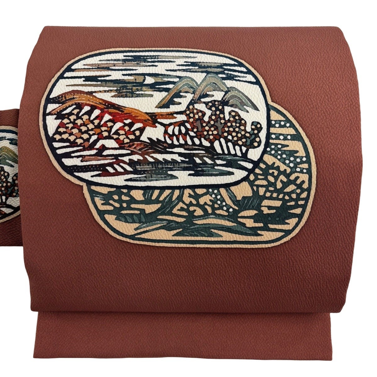 名古屋帯 秀品 夏帯 絽 千鳥 水面 金彩 クリーム 正絹｜中古・古着