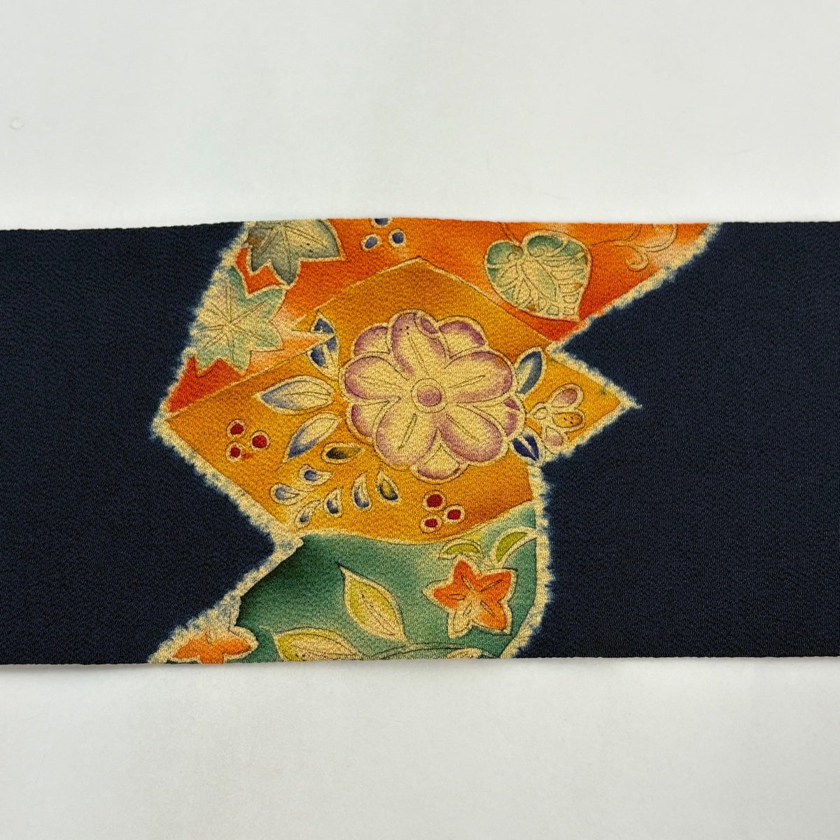 美品】 名古屋帯 秀品 草花 ぼかし 紺色 正絹｜中古・古着・リサイクル
