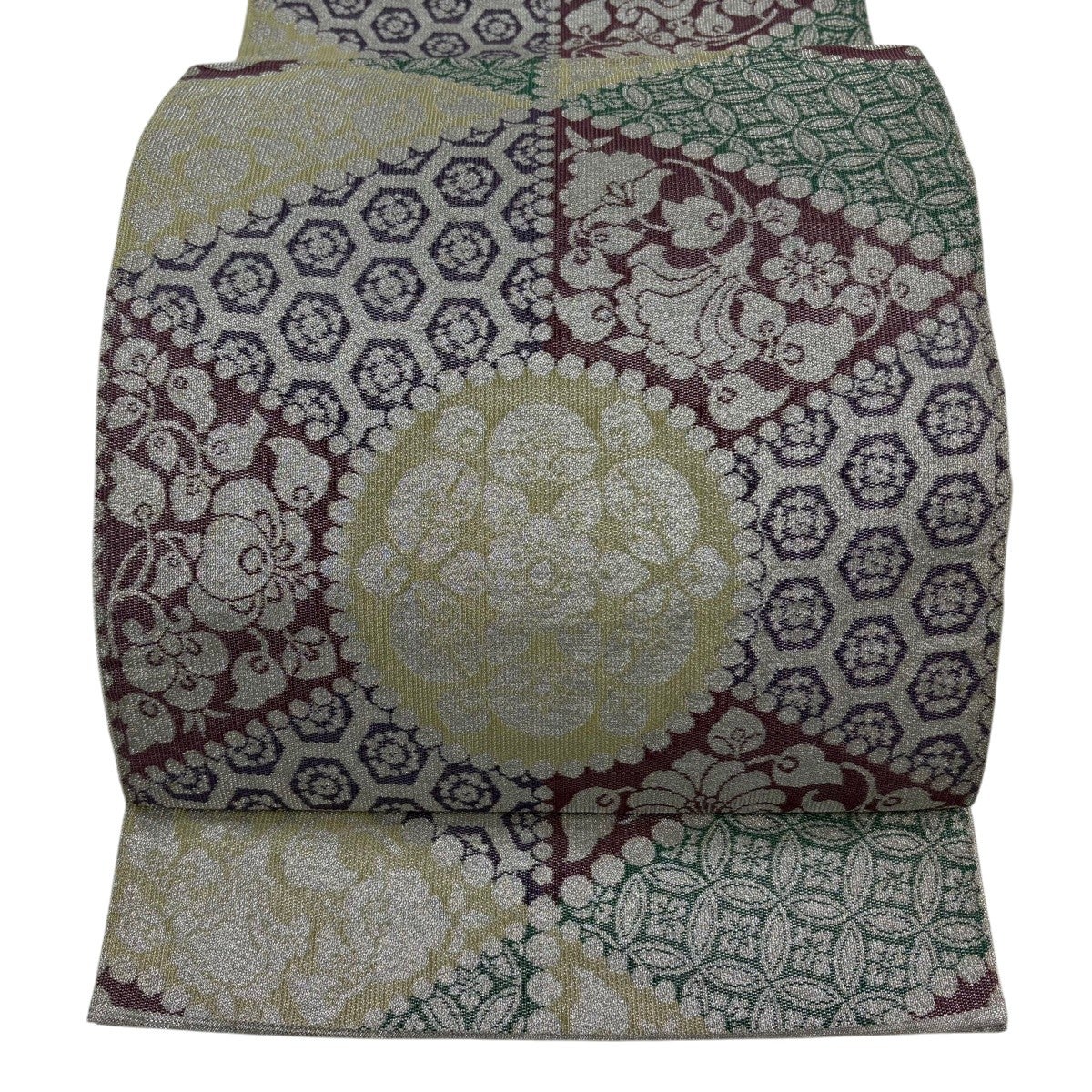 袋帯 名品 川島織物 落款あり 関西仕立て 鳳凰 花唐草 金銀糸 箔 墨色