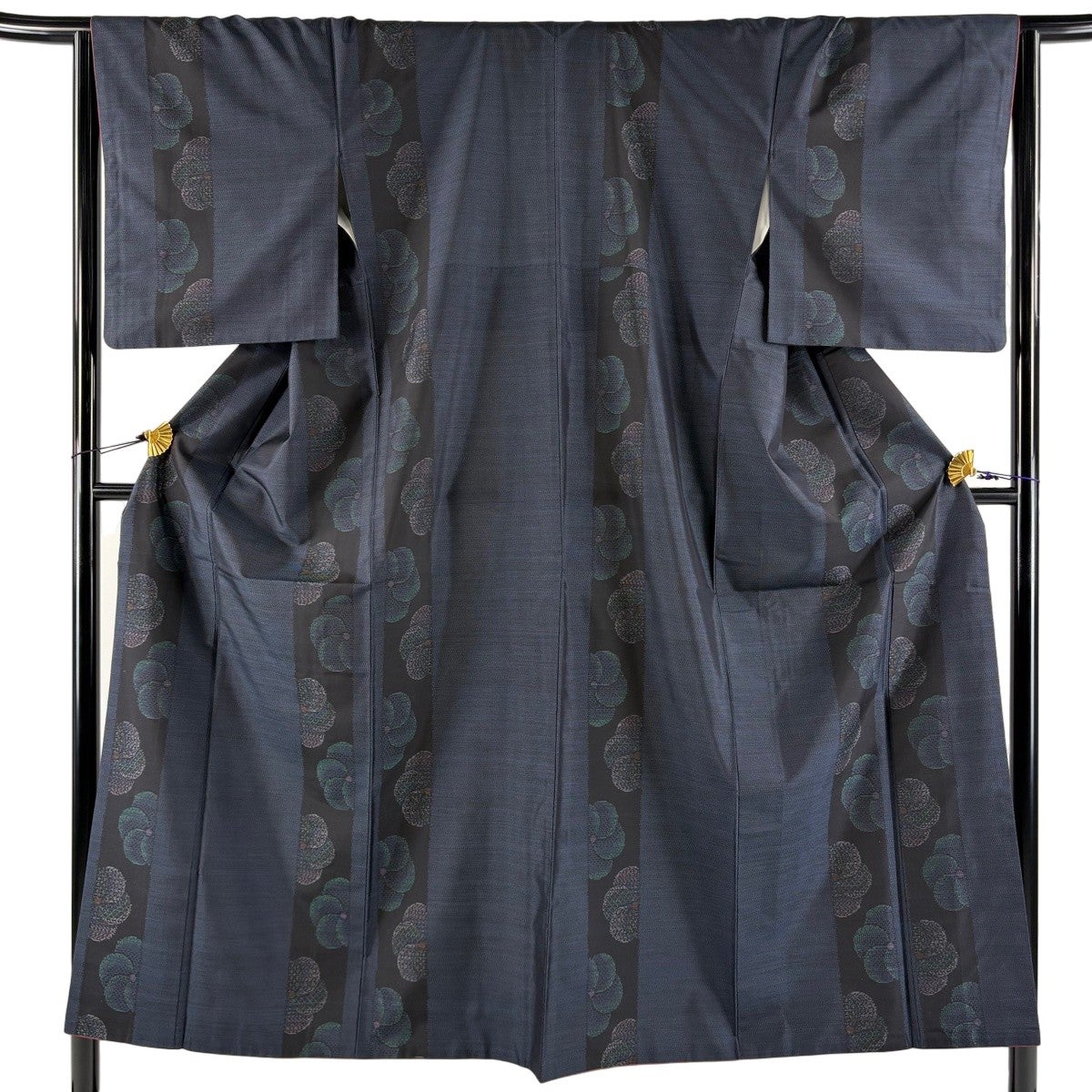 美品】 大島紬 身丈160.5cm 裄丈63.5cm S 袷 純泥染 証紙あり ねじ梅