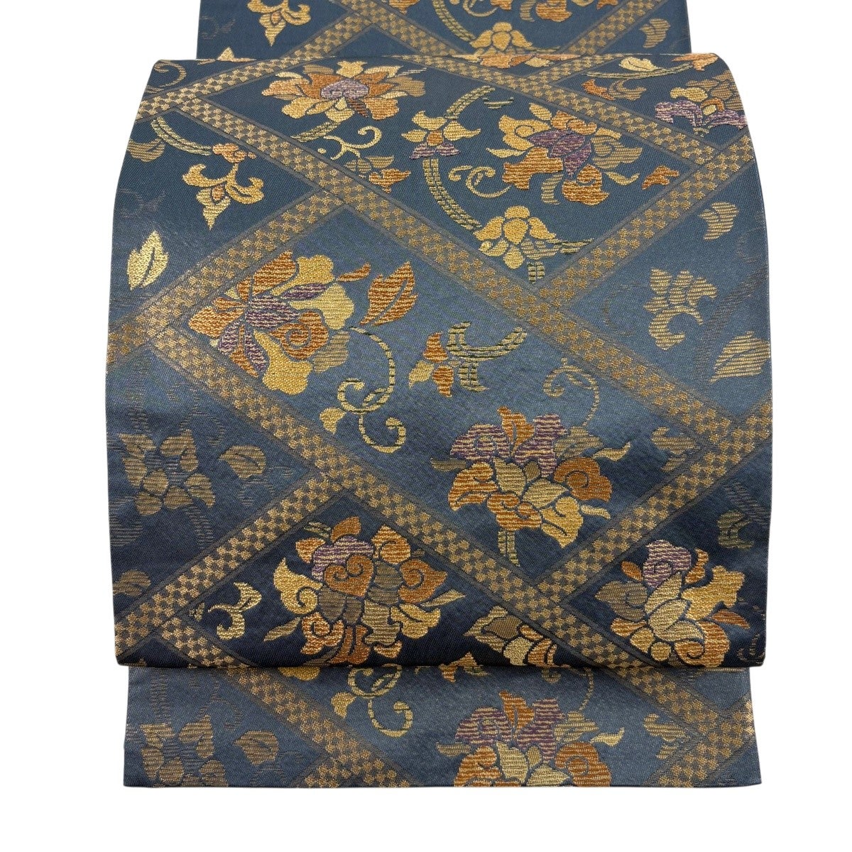 美品】 袋帯 秀品 鳥 波 金銀糸 金色 六通 正絹｜中古・古着 