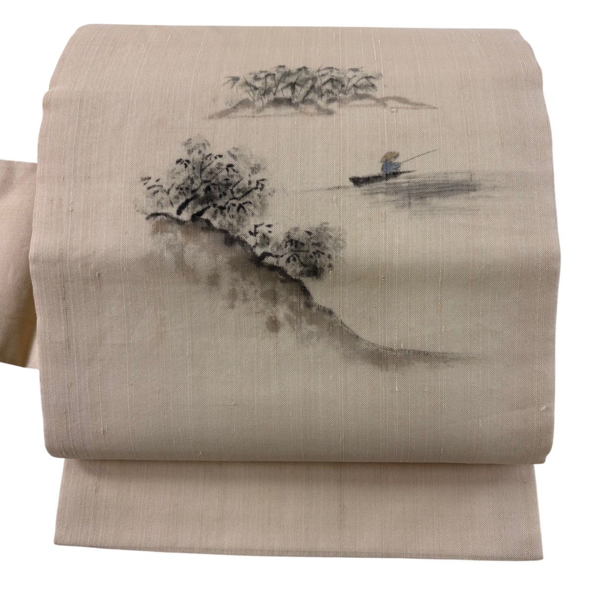 名古屋帯 秀品 落款あり 夏帯 幾何学 灰緑 正絹|中古・古着 名古屋帯 秀品 落款あり 夏帯 幾何学 灰緑 正絹|中古・古着