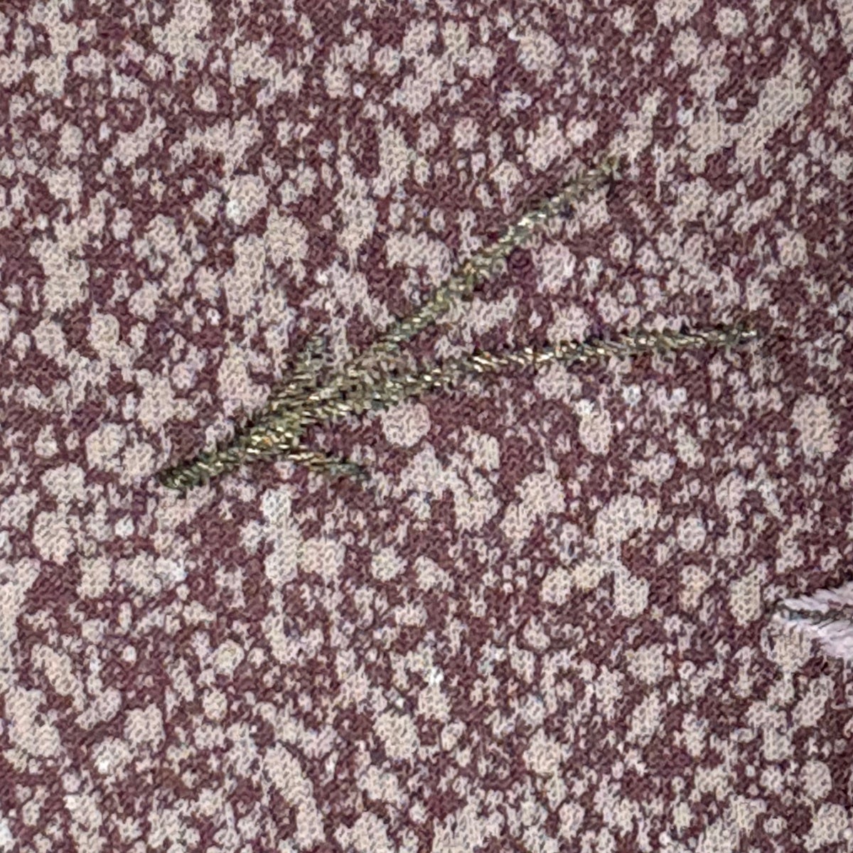 付下げ 身丈164cm 裄丈68.5cm L 袷 楓 葉柄 金糸 刺繍 紫 正絹 秀品