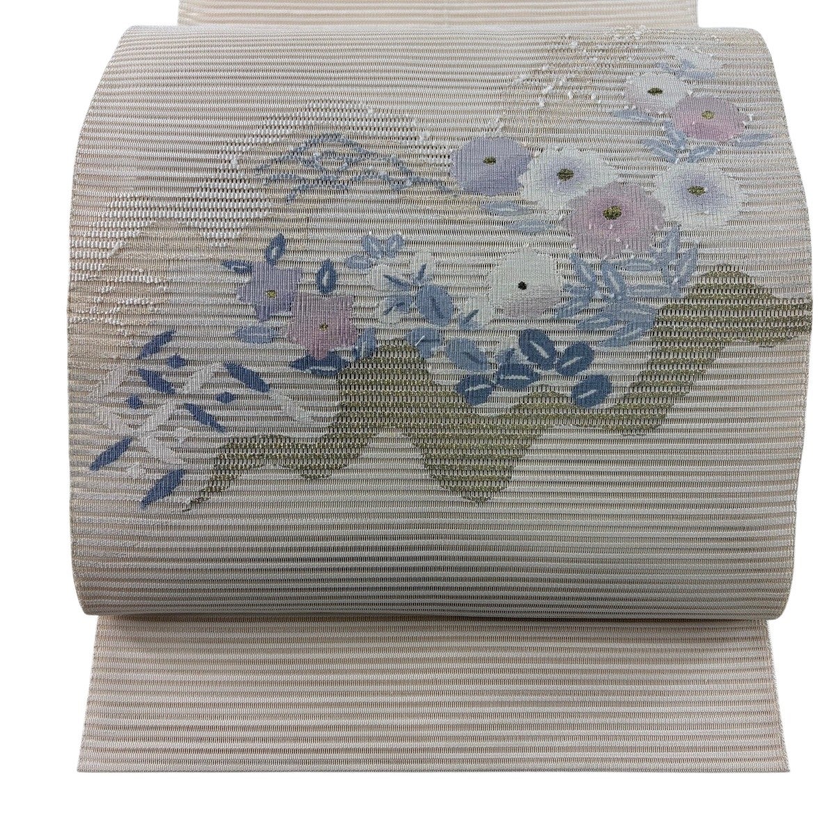 八寸名古屋帯♡松葉仕立て♡正絹絽の夏帯♡涼し気なブルー系 美品】 名古屋帯 秀品 松葉仕立て 八寸名古屋帯 夏帯 絽 鳥 観世水