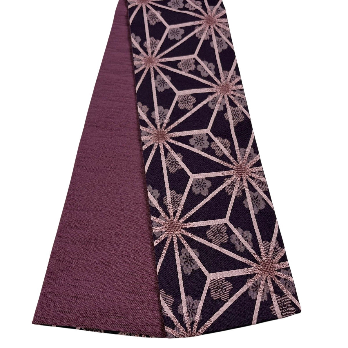 30%OFF 半幅帯 優品 桜 麻の葉 濃紫 化繊 K30｜中古・古着・リサイクル