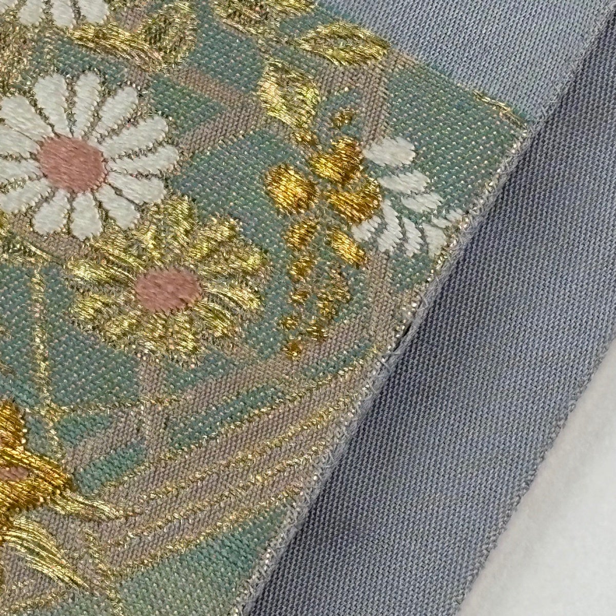 美品】 袋帯 逸品 じゅらく 落款あり じゅらく帝王紫 華文 草花 金銀糸