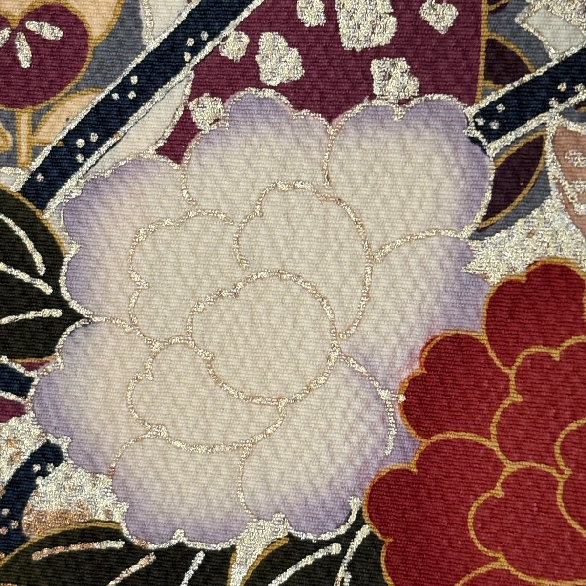 振袖 身丈157.5cm 裄丈61cm 正絹 美品 秀品 【中古】 振袖 身丈157.5cm 裄丈65cm M 袷 桜 地紋 金銀糸 焦茶色 正絹 名品