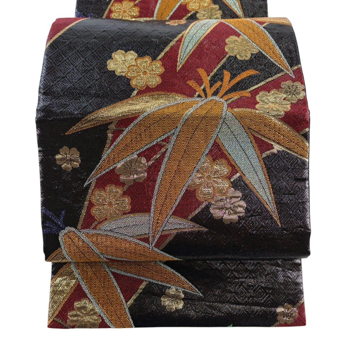 美品】 袋帯 秀品 やまと 梅 桜 黒 六通 正絹｜中古・古着・リサイクル