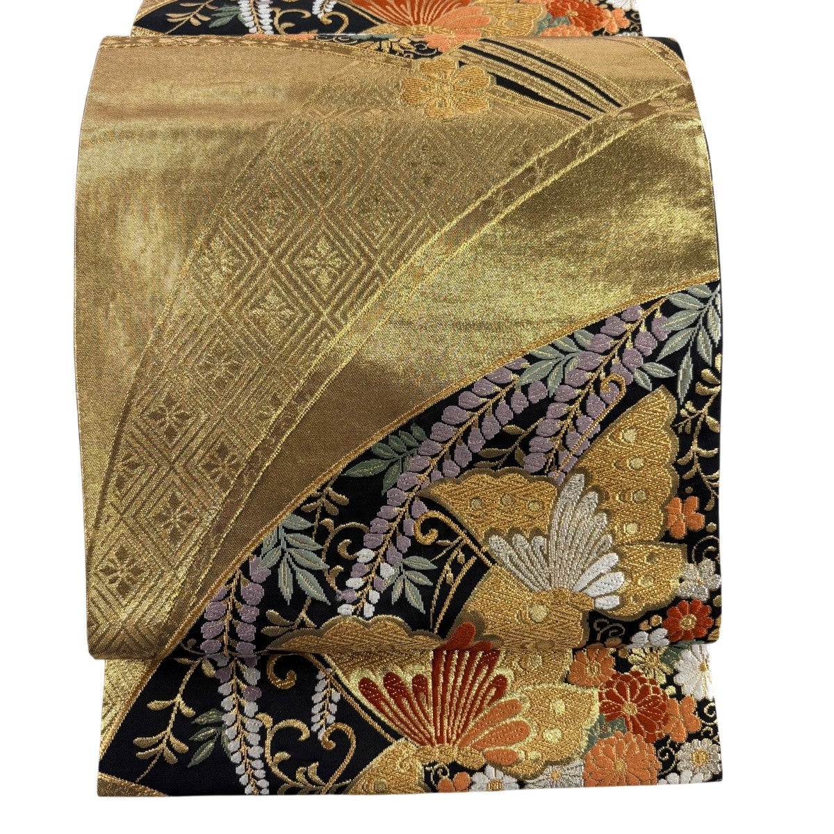 袋帯 松竹梅 菊 花文 金 カーキ NO-936 袋帯 松竹梅 菊 花文 金 カーキ NO-936 【公式通販】
